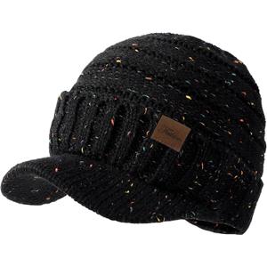 Winter Hats for Women - Thick Warm Stylish Knit Beanie Hat, Soft Stretch Cute Womens Winter Hats with Visor