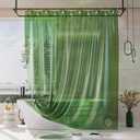 AmazerBath Shower Curtain Liner, 100% EVA Soft Clear Green Heavy Duty Luxury Shower Curtain and Liner 2-in-1, 72x72 Plastic Weighted Bathroom Shower Liner, 12 Rustproof Grommets & 3 Heavyweight Stones (Rainbow Emerald)