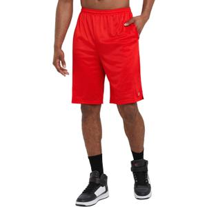 Champion Men's Shorts, Men's Mesh Gym Shorts, Lightweight Athletic Shorts, Small (Red)
