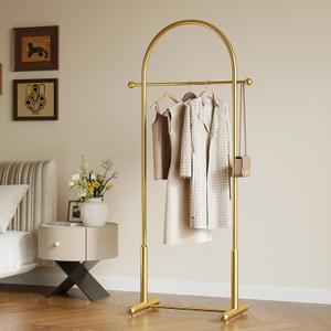 Modern Gold Arch Clothing Rack Freestanding Garment Rack for Hanging Clothes,Heavy Duty Coat Rack,Metal Small Clothes Rack for Bedroom,Closet or Boutique Display