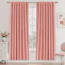 UHITECH Linen Curtains 80 Inch Length 2 Panels Set Blush Pink Blackout Curtains for Bedroom Living Room Darkening Rod Pocket Modern Thermal Black Out Drapes for Windows