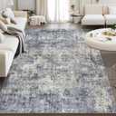 Area Rug Living Room Rugs: 9x12 Indoor Soft Fluffy Rug Abstract Carpet for Bedroom Kitchen Dining Room Floor Washable Plush Throw Large Accent Rug Home Office Nursery Decor - Blue Gray Beige