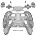 eXtremeRate Full Set Shell with Buttons Touchpad Compatible with ps5 Edge Controller, Clear Black Custom Replacement Decorative Trim Shell Front Back Plates Compatible with ps5 Edge Controller