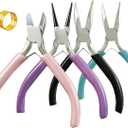 4 PCS Mini Jewelry Pliers Tools Set for Jewelry Making & Repair Supplies - Flat/Bent/Round/Needle-Nose, Small Craft Wire Cutters Pliers Kit for Crafting, Wire Wrapping, Ring, Earring, Beading