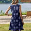 Zeagoo Summer Dresses for Women 2026 Sleeveless Casual Floral Tshirt Sundress with Pockets Loose Tank Beach Dress (Blue, XL)