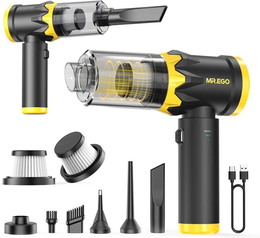Mr.ego Handheld Car Vacuum Portable Cordless, 20000Pa High Power Suction Mini Vacuum Cleaner, 4-in-1 Portable Vacuum for Car, Home, Office & Desk Cleaning
