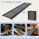 Dog Ramp for Car 63" x 17", Folding Pet Ramp for Large Dogs with Non-Slip Rug Surface, Portable Dog Car Ramp for SUV Car & Truck