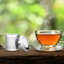 3 x LHS Loose Leaf Tea Infuser, Tea Filter, Stainless Steel Infuser Basket, Extra Fine Mesh Tea Strainer for Loose Tea, Perfect Size Double Handles, Tea Infuser with Lid Fits Most Tea Pots, Mugs, Cups