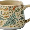 Ceramic Coffee Mug, 13oz Floral Design Pottery cute mugs, Ideal Gift for Women unique vintage pretty coffee mugs (Summer Whisper)