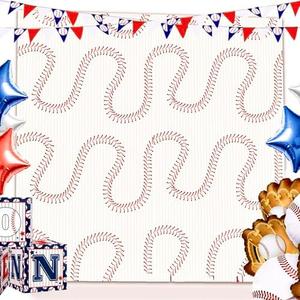  Vagilelf 3 Packs Baseball Foil Curtains, Baseball Backdrop for for Baseball Party Decorations, Birthday Decorations & Themed Sports Events, Pack of 3