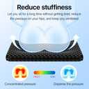 Gel Seat Cushion, Cooling (Super Large & Thick), Breathable Honeycomb Design Absorbs Pressure Points, Gel Cushion for Office Chair, Home Car seat Cushion for Wheelchair (Black)
