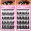 FADLASH Lash Clusters 640PCS Wispy Eyelash Clusters 30D+40D Natural D Curl Clusters Eyelash Extensions 8-16mm Individual Lashes for Beginners DIY at Home Lash Extensions