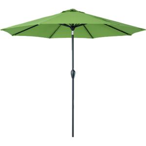Tempera Striped Patio Umbrellas Outdoor Table Market Umbrellas with Crank & Pust Button Tilt|Auto-Tilt, 8 Steel Ribs, High Color-Fastness Canopy (9ft, Light Green)