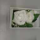 Ling's moment Pocket Boutonniere Single, Boutonniere for Men Groom for Wedding, Prom, Homecoming, Anniversary, Graduation, etc.White Ranunculus Ivory, 6" W x 5" H