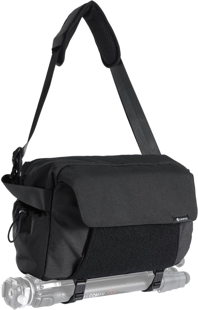 ULANZI BP11 8L Camera Sling Bag with Tripod Holder for Men Women, Lightweight Splash-proof DSLR/Mirrorless Anti-Theft Crossbody Bag for Travel Hiking Photography Customizable Front Pocket Camera Bag