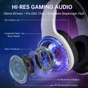 AOC Wireless Gaming Headset Compatible with ps5/4, PC, USB-C & Bluetooth 5.4 & 2.4GHz Gaming Headphones with Noise Canceling Mic, 7.1 Virtual Surround,20ms Latency, 45H, RGB- White