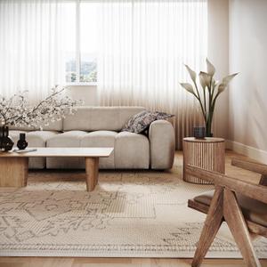 nuLOOM Anivelle Beige Vintage & Distressed Power Loomed Area Rug, 4' x 6'