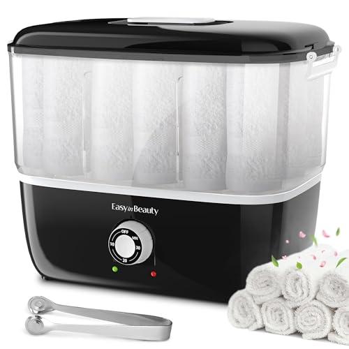 EASYINBEAUTY Hot Towel Warmer for Facials, Holds 16 Small Towels, 5L Towel Steamer with Quickly Heating in 1-5 Mins, Auto Off Timer Portable Towel Warmers for Spa, Barber, Manicures, Massage