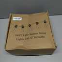 Brightever LED Outdoor String Lights 100FT Patio Lights with 52 Shatterproof ST38 Vintage Edison Bulbs, Outside Hanging Light Waterproof for Porch, Deck, Garden, Backyard, Balcony, 2700K Dimmable (100FT-Warm White, Black Wire)