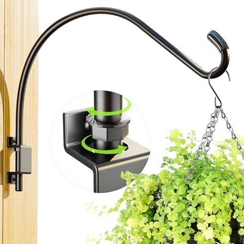 16 Inch Swivel Plant Hanger: Plant Hangers Outdoor, Heavy Duty Hook for Bird Feeder, Plant, Flower Basket, Lantern, Wind Chime & More - Versatile Hanging Brackets Outdoor/Indoor Use Up to 22LB