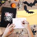3 x YLOLUL 2 Pieces Rose Skull Halloween Pop Up Card Colorful Handmade 3D Halloween cards 5x7Inch Dia de los Muertos Card with Envelopes for Spooky Surprise, Day of the Dead, Funny Gift