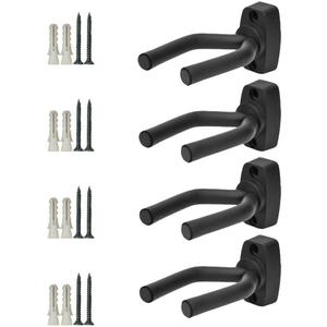 Gun Racks Wall and Mount Shotgun Hook Rifle Hanger Gun Storage Display for Guitar, Rifles, Shotguns, Airsoft, Compound Bow (Black 4 Pack)