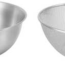 Stainless Steel Strainer Colander, Colander Large Metal Strainer for Kitchen, Colander Strainer Fine Mesh Strainer for Washing Vegetables, Fruit, Beans & Pasta(Basin+Mesh Sieve)