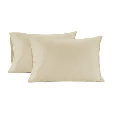 Pillow Cases King Size, 100% Egyptian Cotton Pillow Protectors with Zipper, 400 Thread Count Sateen Weave Beige Pillowcases King Size Set of 2, Premium Quality Pillow Covers for Home/Hotel, King, Light Yellow 