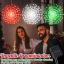 3 Set Christmas Solar Firework Lights Outdoor 120 LED 8 Modes Waterproof LED Hanging Fairy Lights for Christmas Garden Patio Yard Holiday Decoration(White,Red,Green,Single Style)