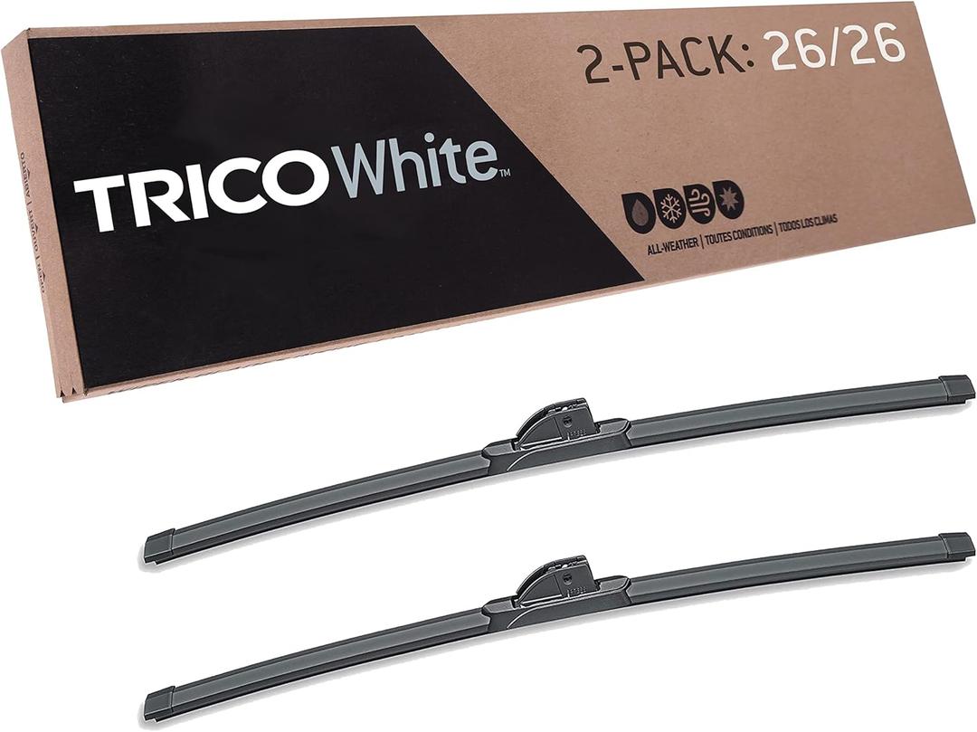 TRICO White 26" + 26" Extreme Weather Premium Winter Automotive Replacement Windshield Wiper Blades (Set of 2), Passenger and Driver Side All-Weather Beam Wiper Blades for Select Vehicle Models (26" + 26" Pair Pack)