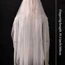 Pearl Veils Fingertip Length Wedding Bridal Veil with Comb Hair Accessory