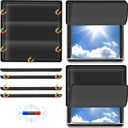 RV Skylight Cover, Magnetic Vent Cover for Roof16  (L) x 16 " (W), RV Window Blackout with UV Protection and Foldable Magnet Design, Waterproof Fabric, Reflective