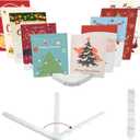 2 Pack Christmas Card Holder Display, Adjustable Holiday Card Holder Organizer, Holds up to 20 Greeting Birthday Cards for Tabletop Shelf Desk Mantel or Decorations