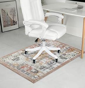 RccugmatS Chair Mat for Hardwood & Tile Floor, 36" x 48" Heavy Duty Office Chair Mat Floor pad for Rolling Chairs, Anti Slip, Non-Curve, Floor Protector for Home Office, Pink