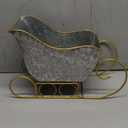 vensovo Christmas Galvanized Metal Sleigh Planter Decor - Rustic Farmhouse Xmas Tin Sleigh Centerpieces Ornaments for Gift Home Table Decoration