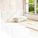 AKOLAFE 6 Pack Anti Collision Wall Padding for Kids Playroom 7.9”x15.7” Self Adhesive Wall Cushion Padding White Upholstered Headboard Stick on Headboard Sticker 3D Wall Panels Peel and Stick for Bed