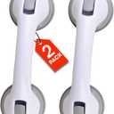 Grab Bars for Bathtubs and Showers, 12" Shower Handle 2 Pack Shower Handles for Elderly Suction Cup, Handicap Seniors Safety Bathroom Bath Grip - ONLY for Tiles Glass & Hard Plastic