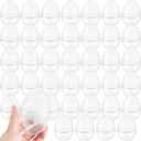 40 Pcs 3.5 Inch Clear Easter Egg Plastic Transparent Empty Easter Eggs Bulk Large Translucent Fillable Easter Eggs for Easter Hunt Toys Party Favor