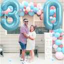 Pearlescent Blue Number 9 Balloon 40 Inch, 9 Balloon Number, 9th Birthday Decorations, Pearlescent Blue Party Supplies for Boys Girls