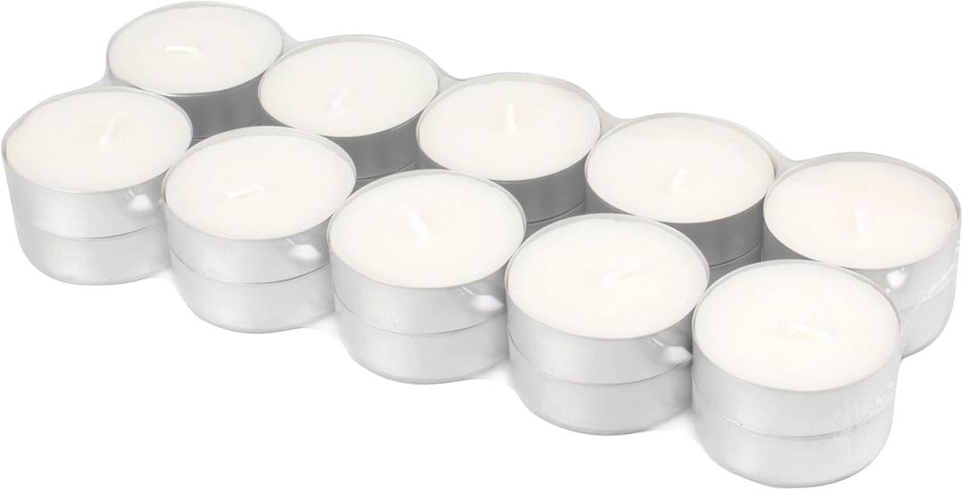 Stonebriar 20 Pack Unscented Mega Oversized Tea Light Candles with 9 Hour Extended Burn Time
