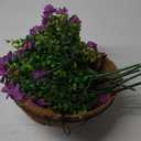 Solar Artificial Flower Basket with RGB Solar Lights - 10 Inch Lighted Hanging Basket with Purple Faux Flowers for Porch Garden