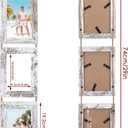 QUTREY 4x6 Picture Frames Collage, 3 Openings 4 x 6 Vertical Hanging Photo Frames Display 4 by 6 inch Pictures for Wall Decor, Distressed White