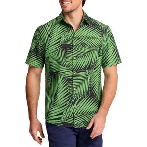 KYKU Funky Hawaiian Shirts for Men Summer Vacation Beach Clothing Green Palm XL (XL)