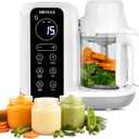 Baby Food Maker, Baby Food Processor with Automatic Cooking & Grinding, Food Steamer Puree Blender with Self-Cleaning Function, BPA Free (White)