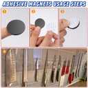 16 Pack Disc Magnets, Black Round Magnets, Magnetic Discs with Adhesive Backing, Adhesive Magnetic Buttons, Adhesive Magnet for Fridge, Office, Home, Garage,Refrigerator