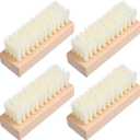 2 x GLEAVI 4Pcs Shoe Cleaning Brush Set: Sturdy Wood Handle Soft Nylon Bristle Scrubbers, 3.7 Inch Portable Dirt Remover for Sneakers, Suede & Leather Boots