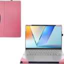 Laptop Case Cover only for ASUS Vivobook S 14 OLED (S5406) 14 inch [NOT Working with Other ASUS Models] Notebook Sleeve Computer Bag Protective PU Leather Shell (Pink)