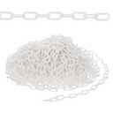 PATIKIL 500ft Plastic Chain Safety Barrier, Safety Chain Links Crowd Control Barrier for Fence Gate Garden Construction Driveway Elevator Parking Lot Queue Line, White