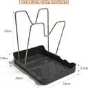Kitchen Pot Lid Storage Rack, Pot-Lid Cutting Board Holder With Removable Drip Tray, Space-Saving Kitchen Pot Cover Organizer Stand for Countertop (1pc Black)
