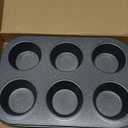 Walooza Muffin Cupcake Pan, Muffin Tins Nonstick 6, Muffin Top Cookie Cheese Cake Pan for Baking, Toast Oven Baking Supplies Small Cake Pans Muffin Cups Non Stick